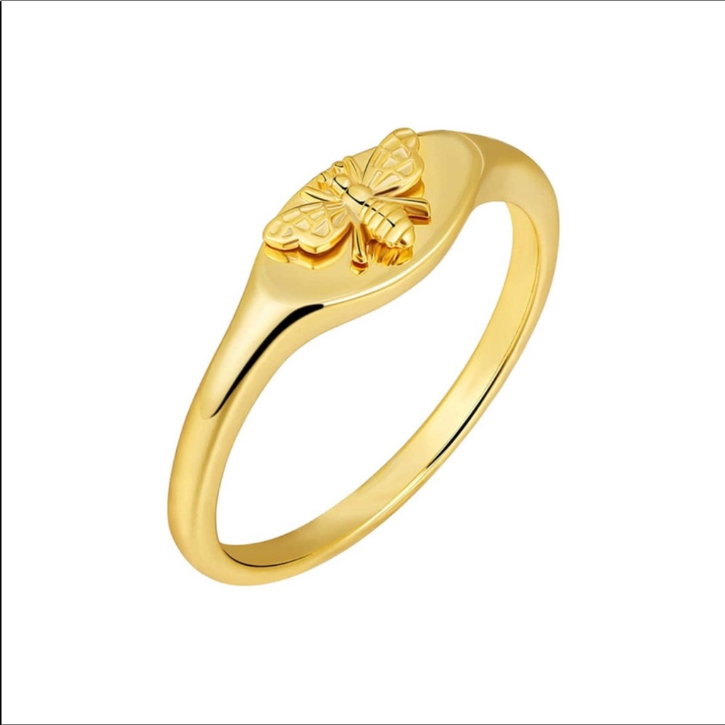 Unique Piece Dainty 14k Gold Plated Ring